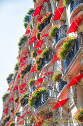 The bright balconies of Hotel Plaza Athénée
